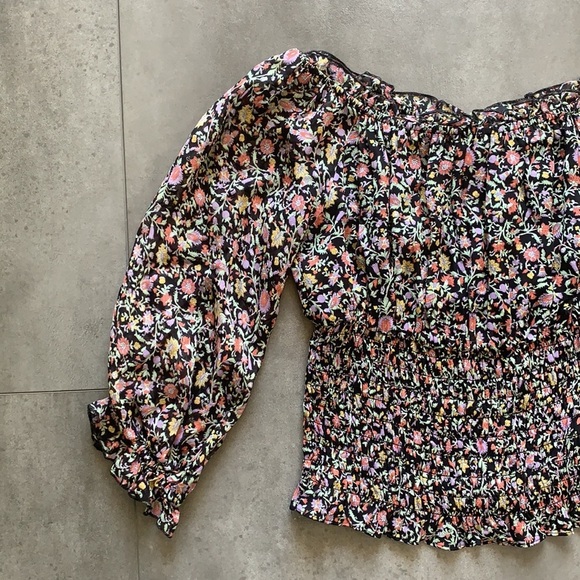 Anthro Viscose Floral Off The Shoulder Top--XS - Picture 2 of 11
